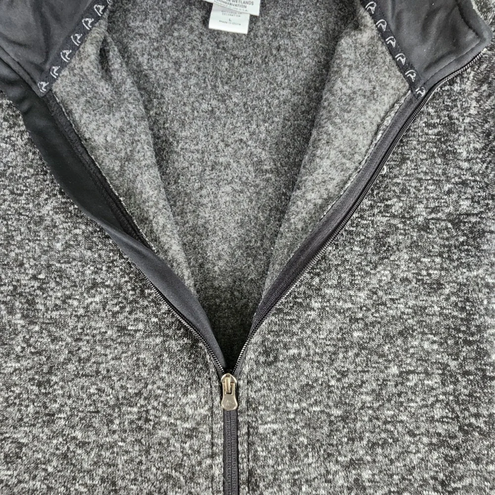 Ducks Unlimited Mens Full Zip Sweater Fleece Jacket Charcoal Gray Large Outdoor